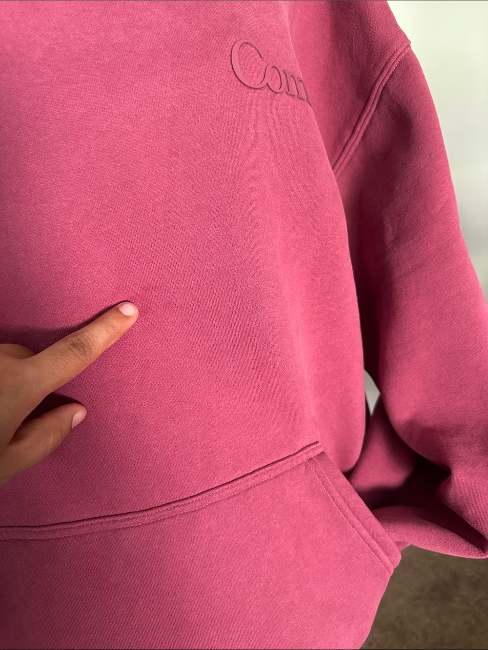 COMFRT -First Oversized Hoodie in Rosewood - Women - Picture 4 of 10